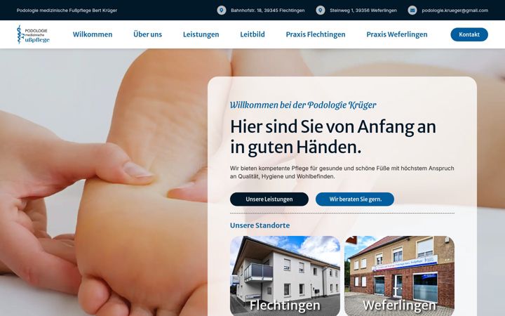 Ekrānuzņēmums no fusspflege-krueger.de