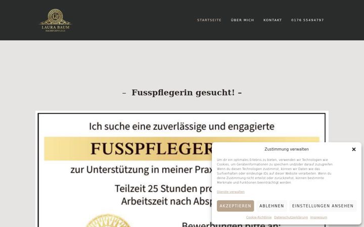 Snímek obrazovky fusspflege-laurabaum.de