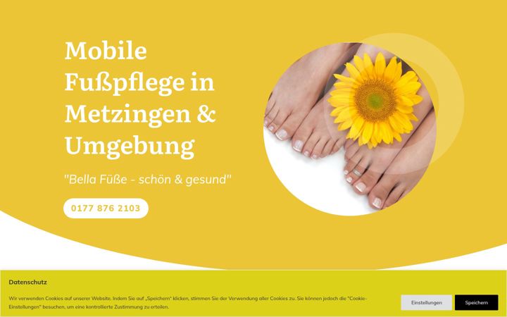 Ekrānuzņēmums no fusspflege-metzingen.de
