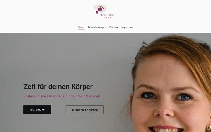 Snímek obrazovky fusspflege-nahr.de