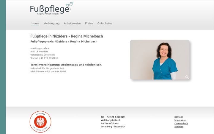 Screenshot of fusspflege-nueziders.at