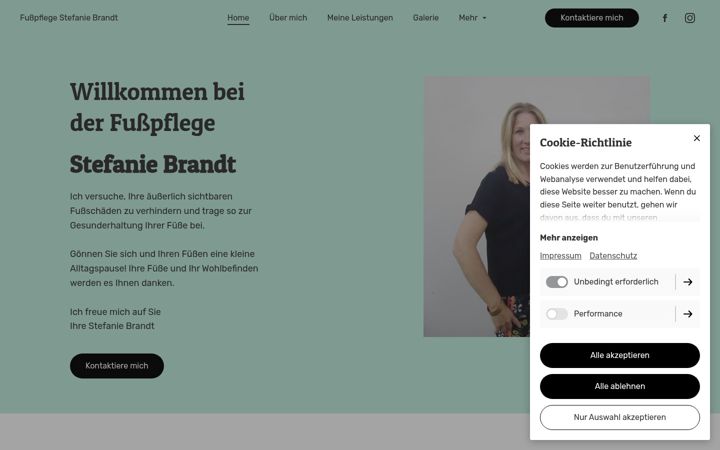 Ekrānuzņēmums no fusspflege-stefaniebrandt.de