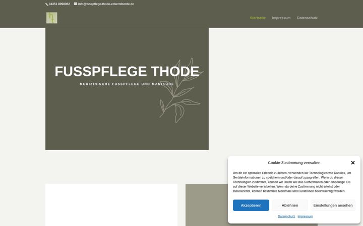 Posnetek zaslona fusspflege-thode-eckernfoerde.de