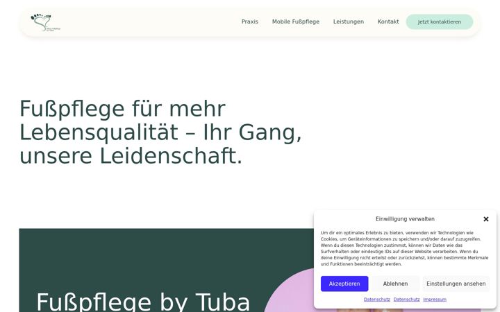 Posnetek zaslona fusspflege-tuba.de
