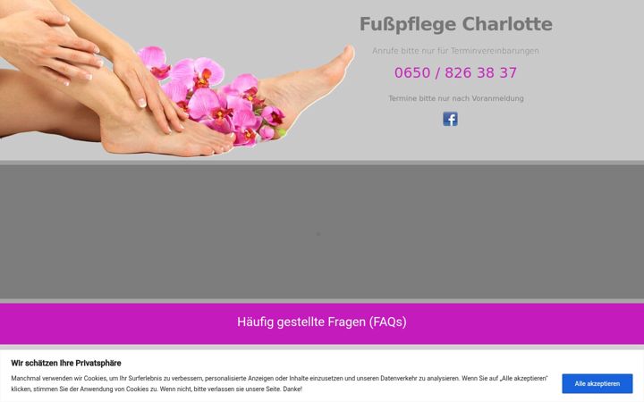 Screenshot of fusspflegecharlotte.com