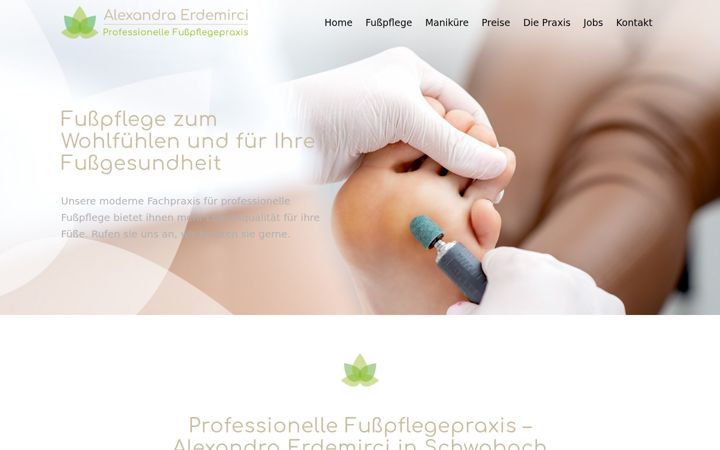 Snímek obrazovky fusspflegepraxis-schwabach.de