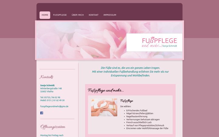 Screenshot of fusspflegeundmehr.eu