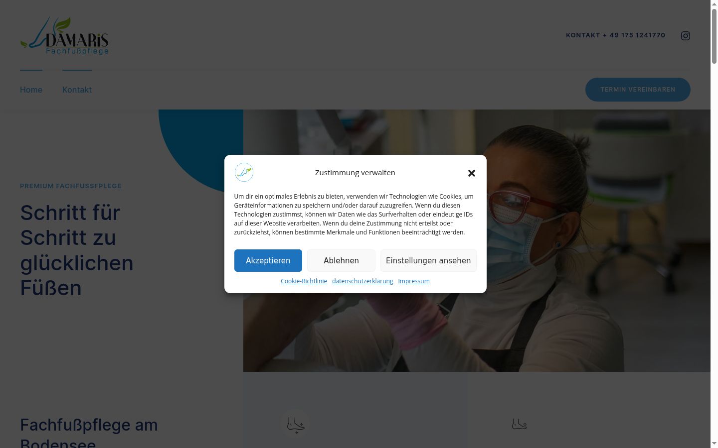 Sutikimo reklamjuostės, rodytos prieš bet kokią sąveiką, ekrano kopija