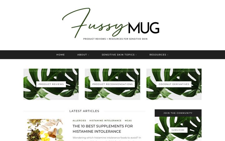 Screenshot of fussymug.com