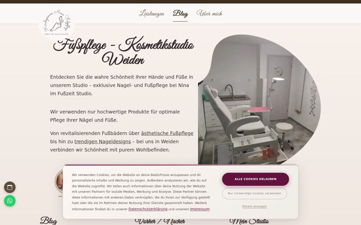 Screenshot of fusszeitstudio.de