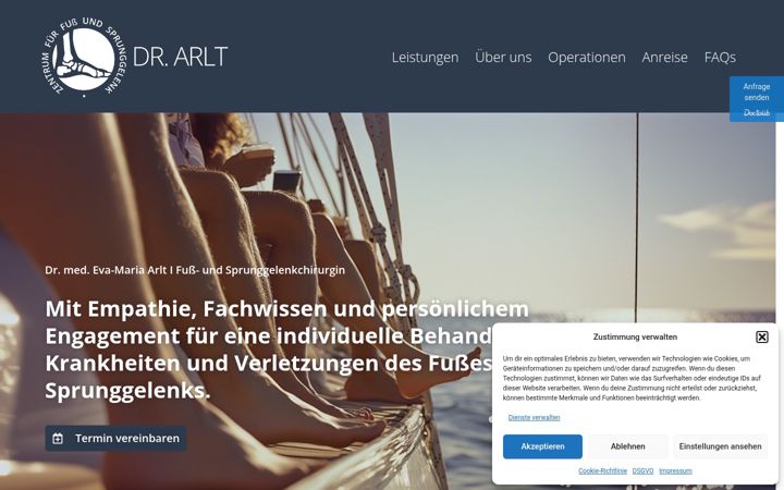 Screenshot of fusszentrum-arlt.de