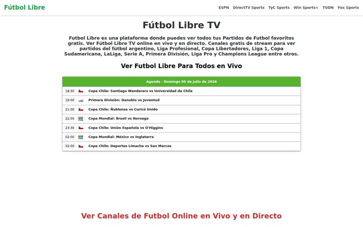 Screenshot of futbol-libres.su