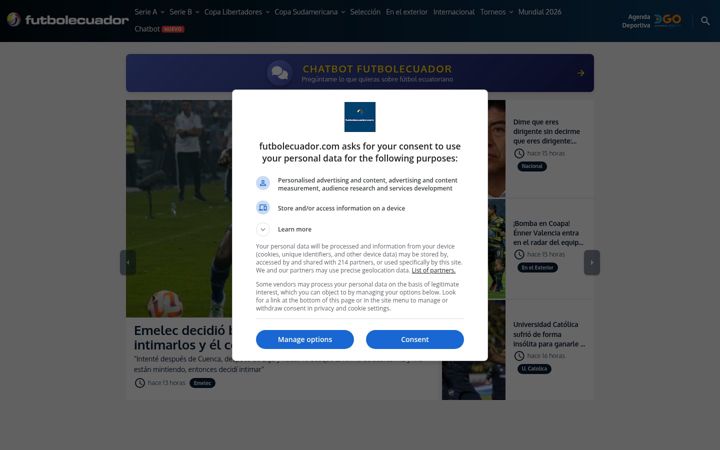 Screenshot ta' futbolecuador.com