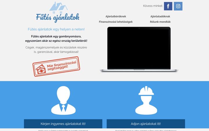 Screenshot of futesajanlatok.hu