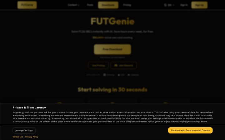 Screenshot of futgenie.gg