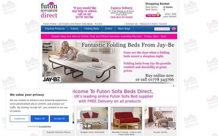 Screenshot of futonsofabedsdirect.co.uk