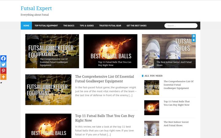 Screenshot of futsalexpert.com