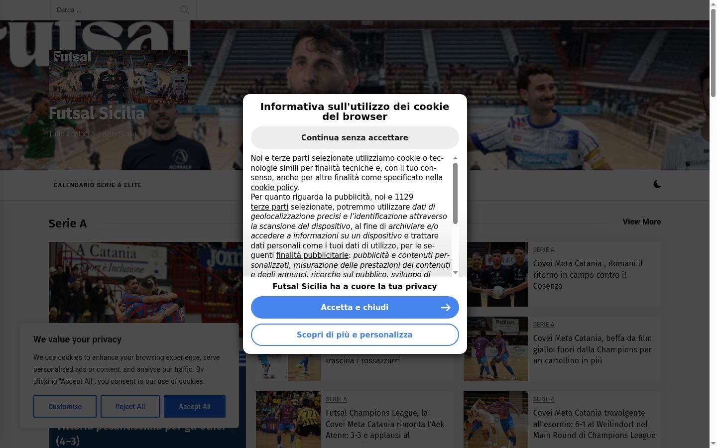 Capture d'écran de la bannière de consentement affichée avant toute interaction