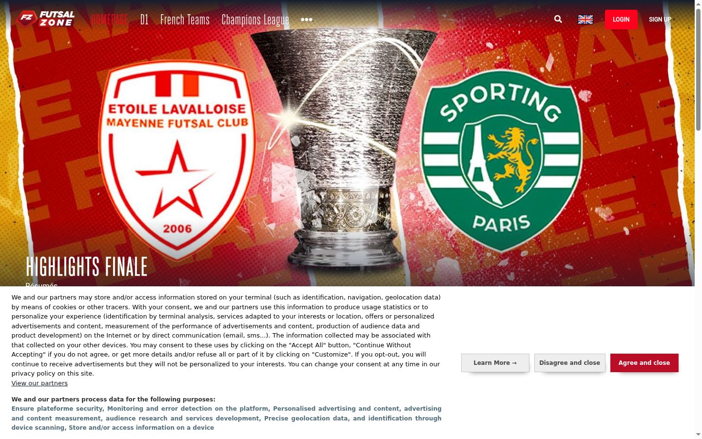 Screenshot of the consent banner shown before any interaction