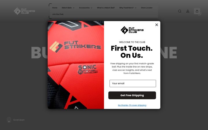 Screenshot of futstrikersclub.com