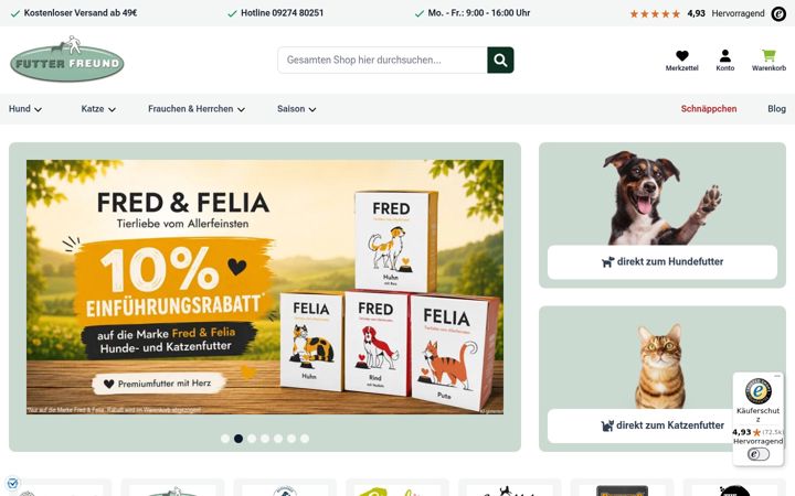 Screenshot of futterfreund.de