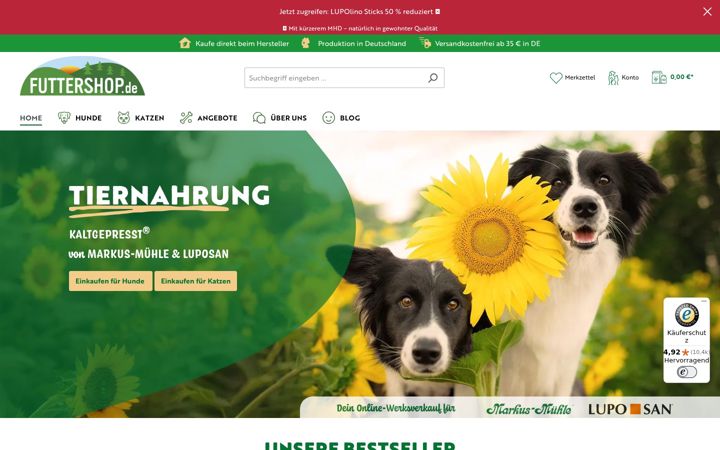 Screenshot of futtershop.de