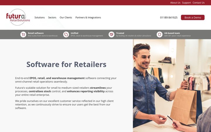 Screenshot of futura4retail.co.uk