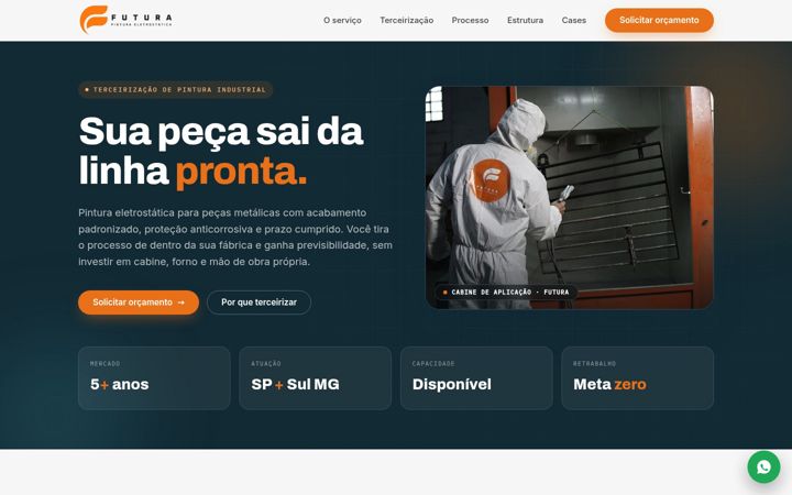 Screenshot of futurapinturaeletrostatica.com.br