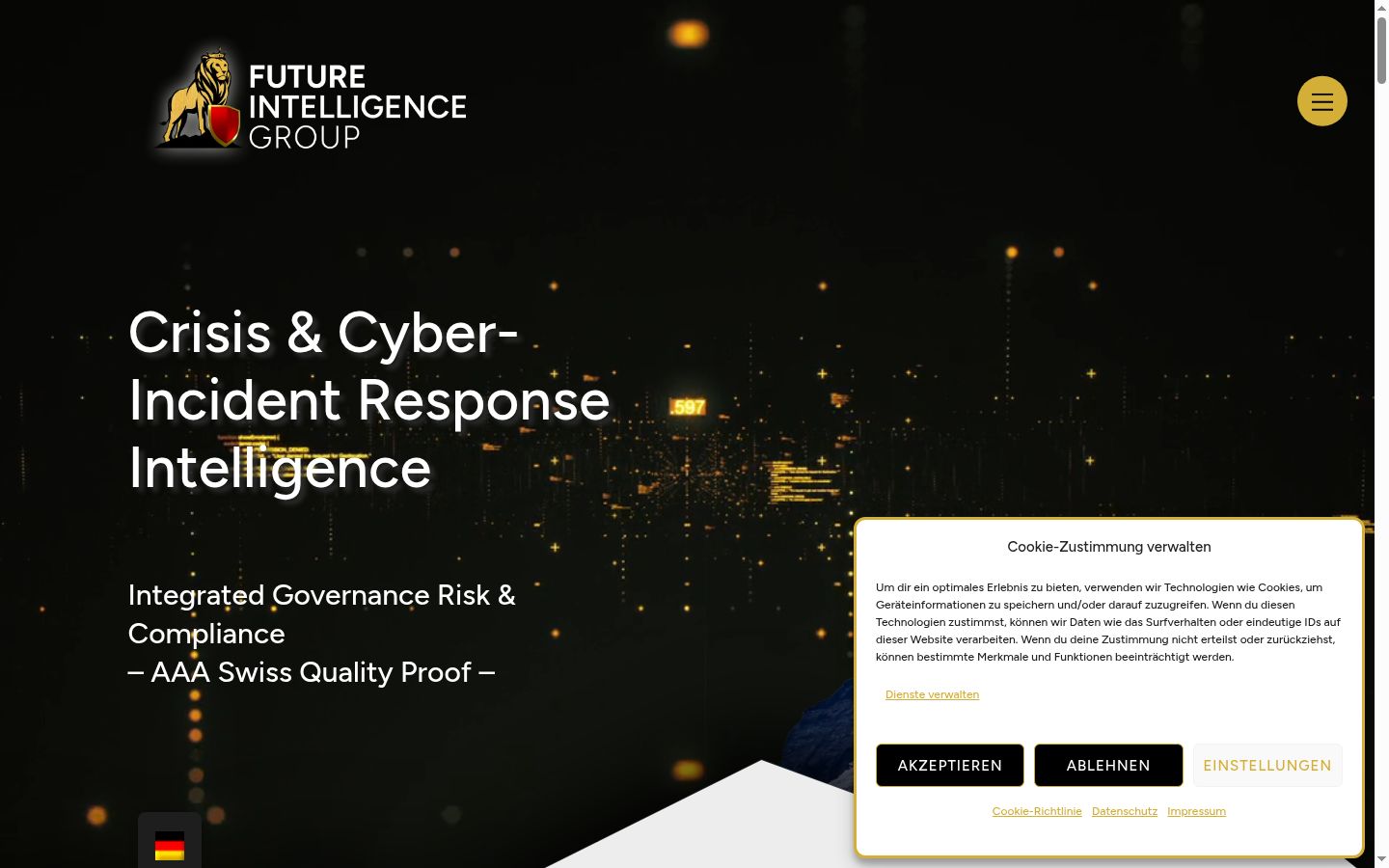 Screenshot of the consent banner shown before any interaction