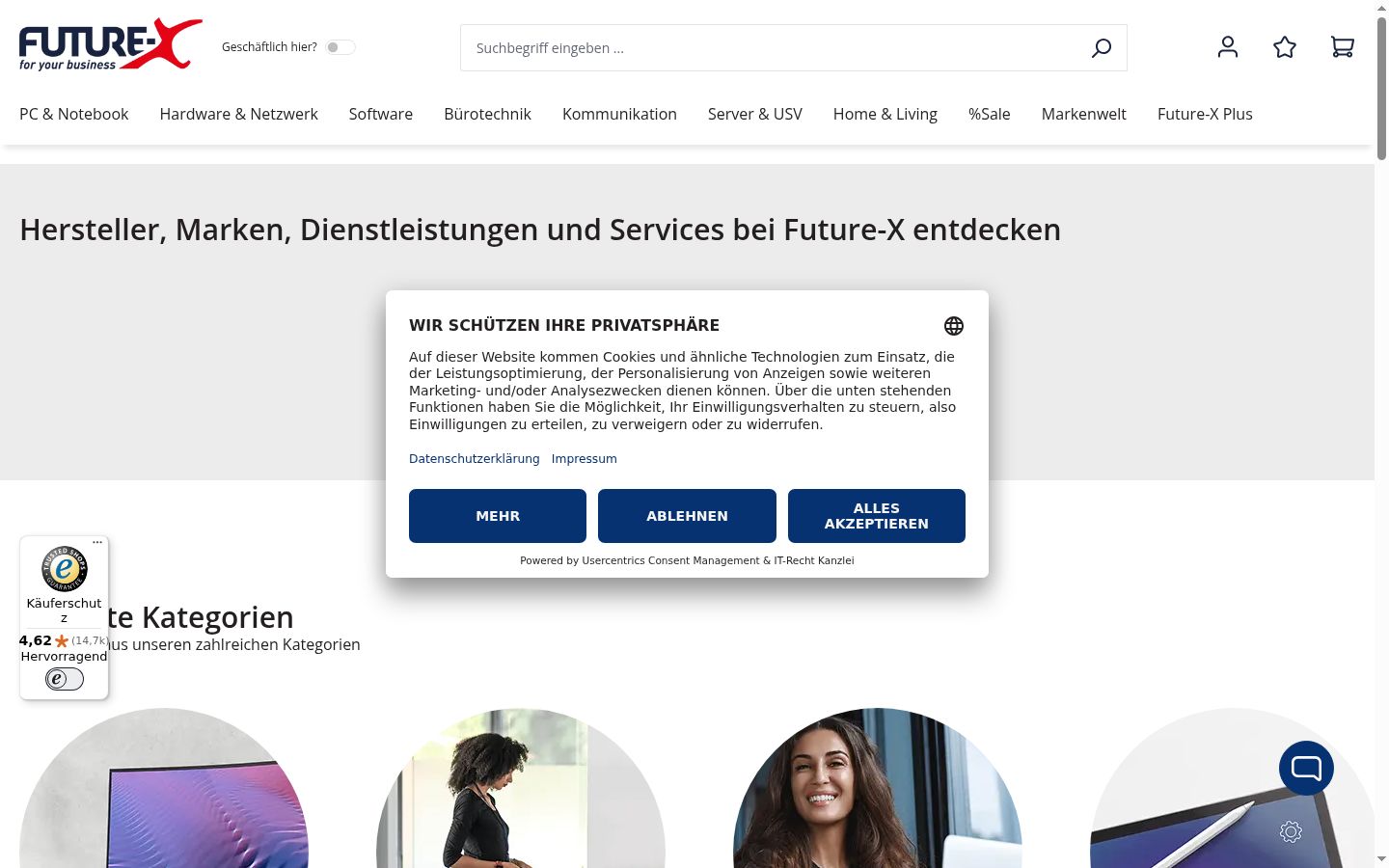 Screenshot tal-banner tal-kunsens muri qabel kwalunkwe interazzjoni