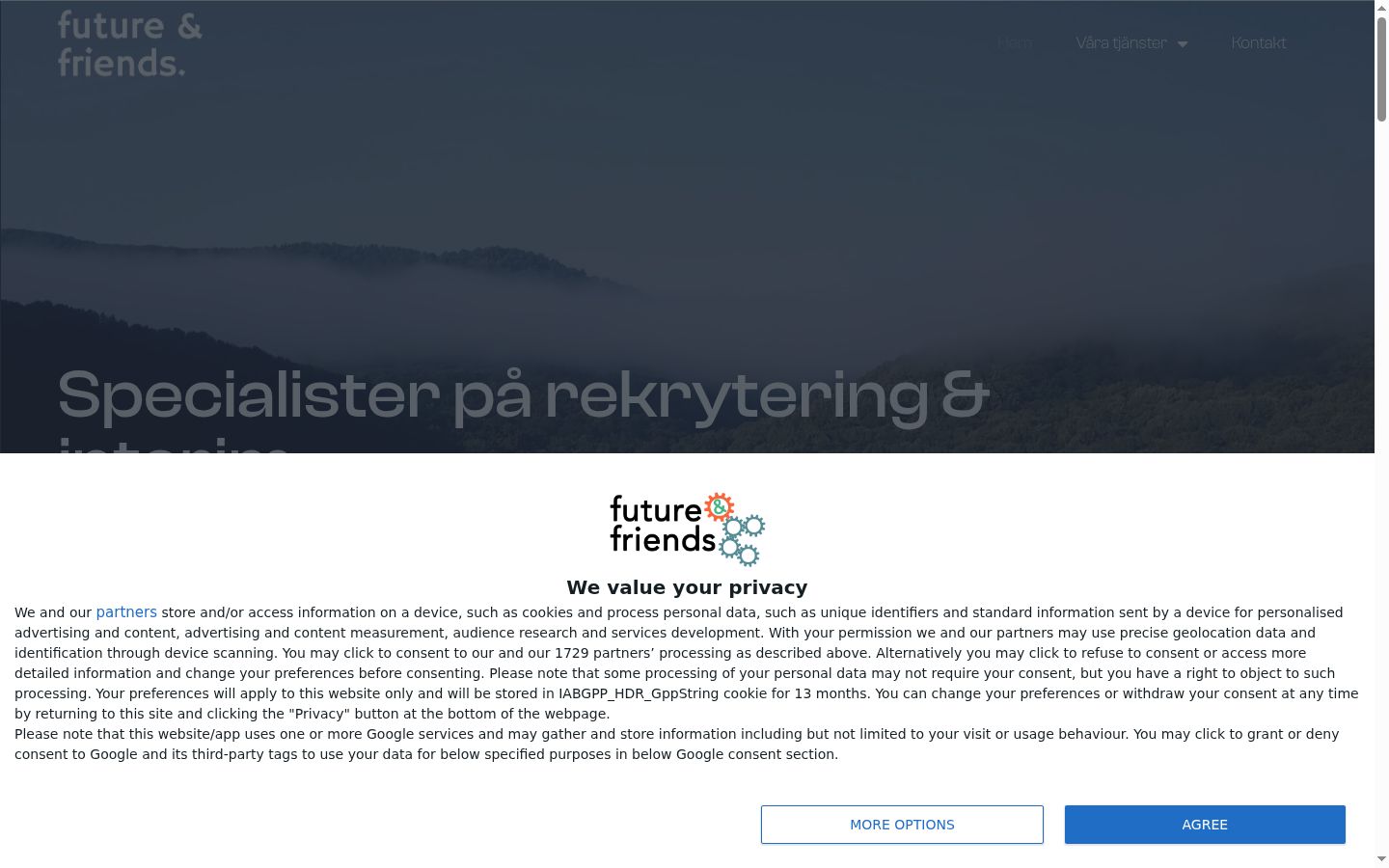 Sutikimo reklamjuostės, rodytos prieš bet kokią sąveiką, ekrano kopija