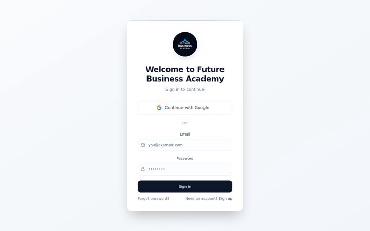 Screenshot of futurebusinessacademy.net