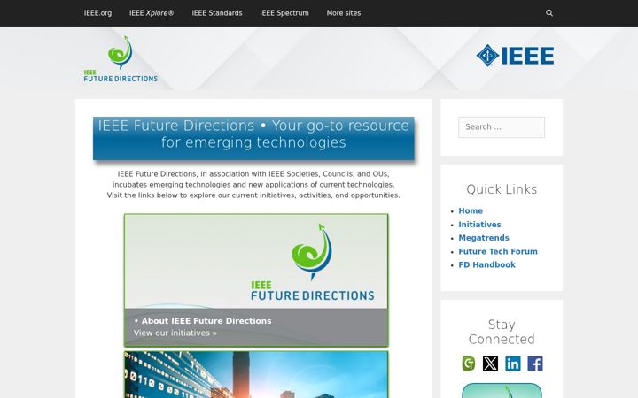 Screenshot of futuredirections.ieee.org