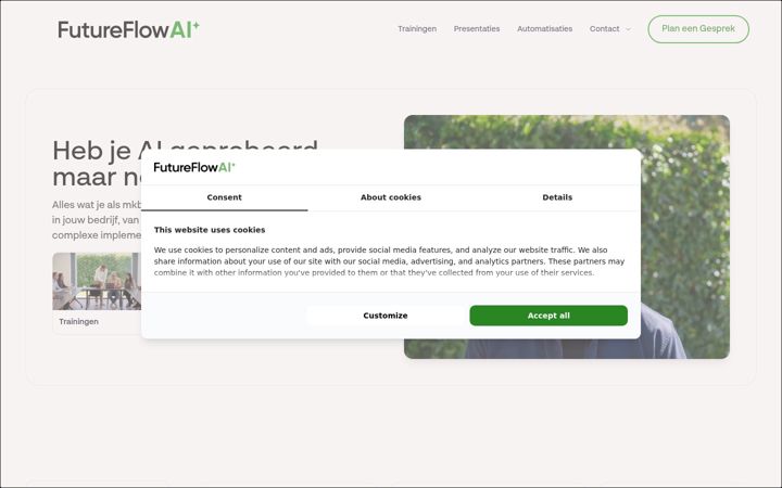 Screenshot of futureflowai.nl