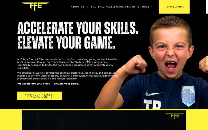 Screenshot of futurefootballelite.com