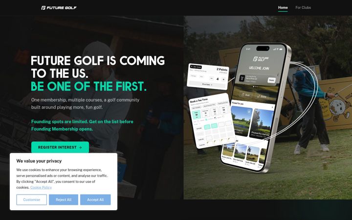 Screenshot of futuregolf.com