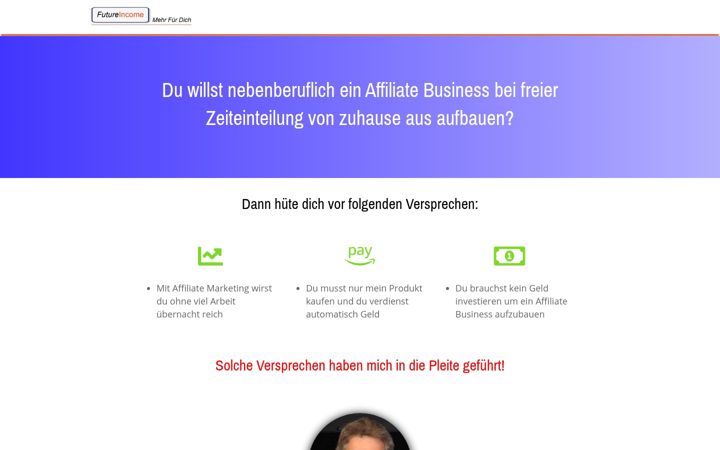 Snímek obrazovky futureincome.de