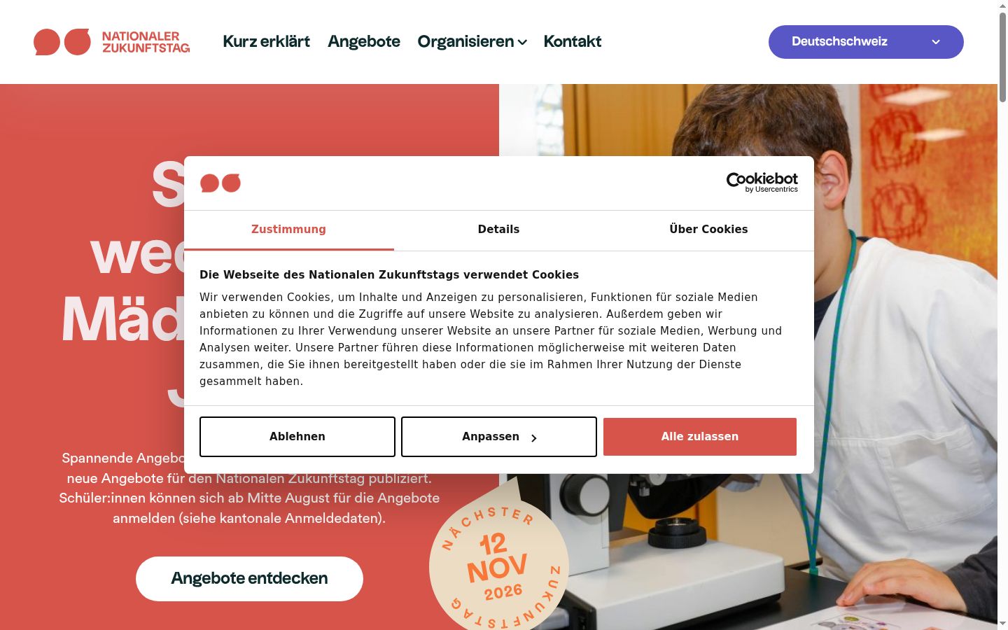 Screenshot of the consent banner shown before any interaction