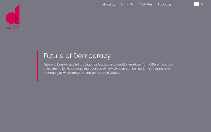 Screenshot of futureofdemocracy.se