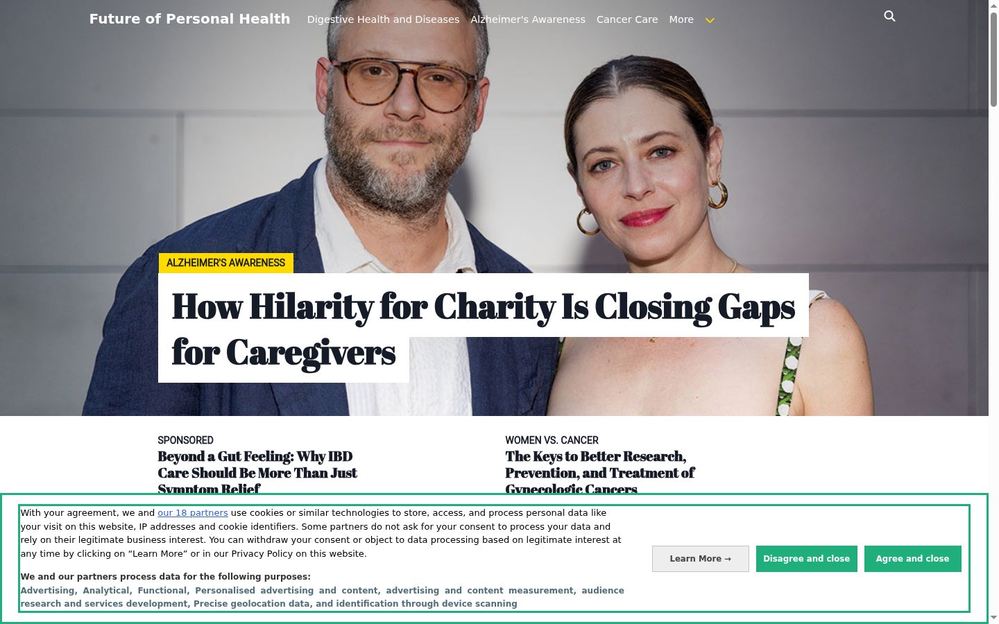 Screenshot of the consent banner shown before any interaction