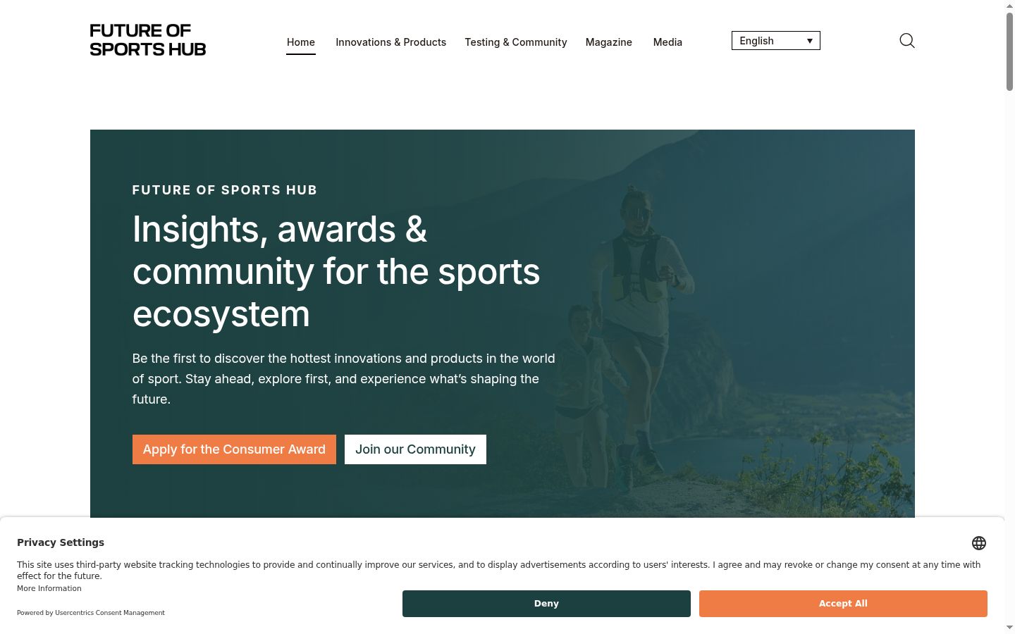 Screenshot of the consent banner shown before any interaction