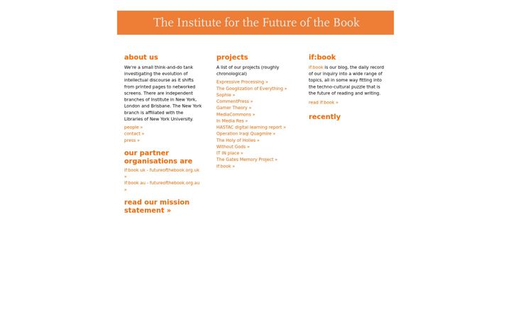 Zrzut ekranu futureofthebook.org