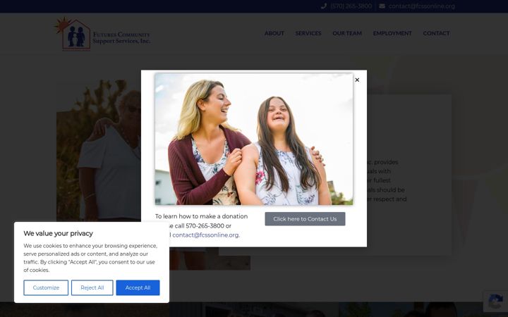 Screenshot of futurescommunitysupport.com