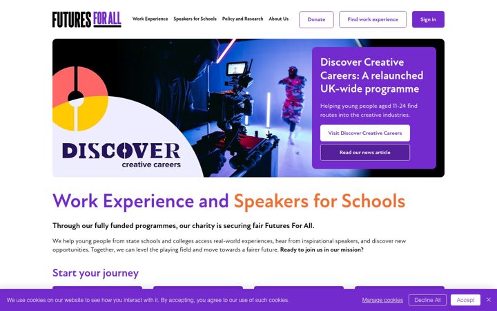 Screenshot of futuresforall.org