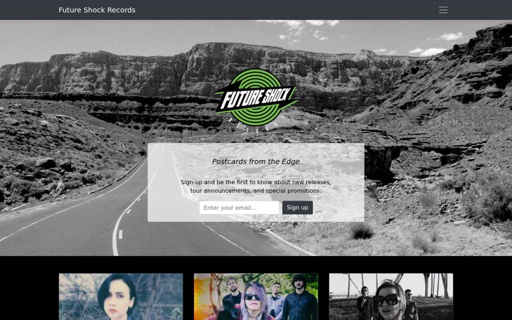 Screenshot of futureshockrecords.com