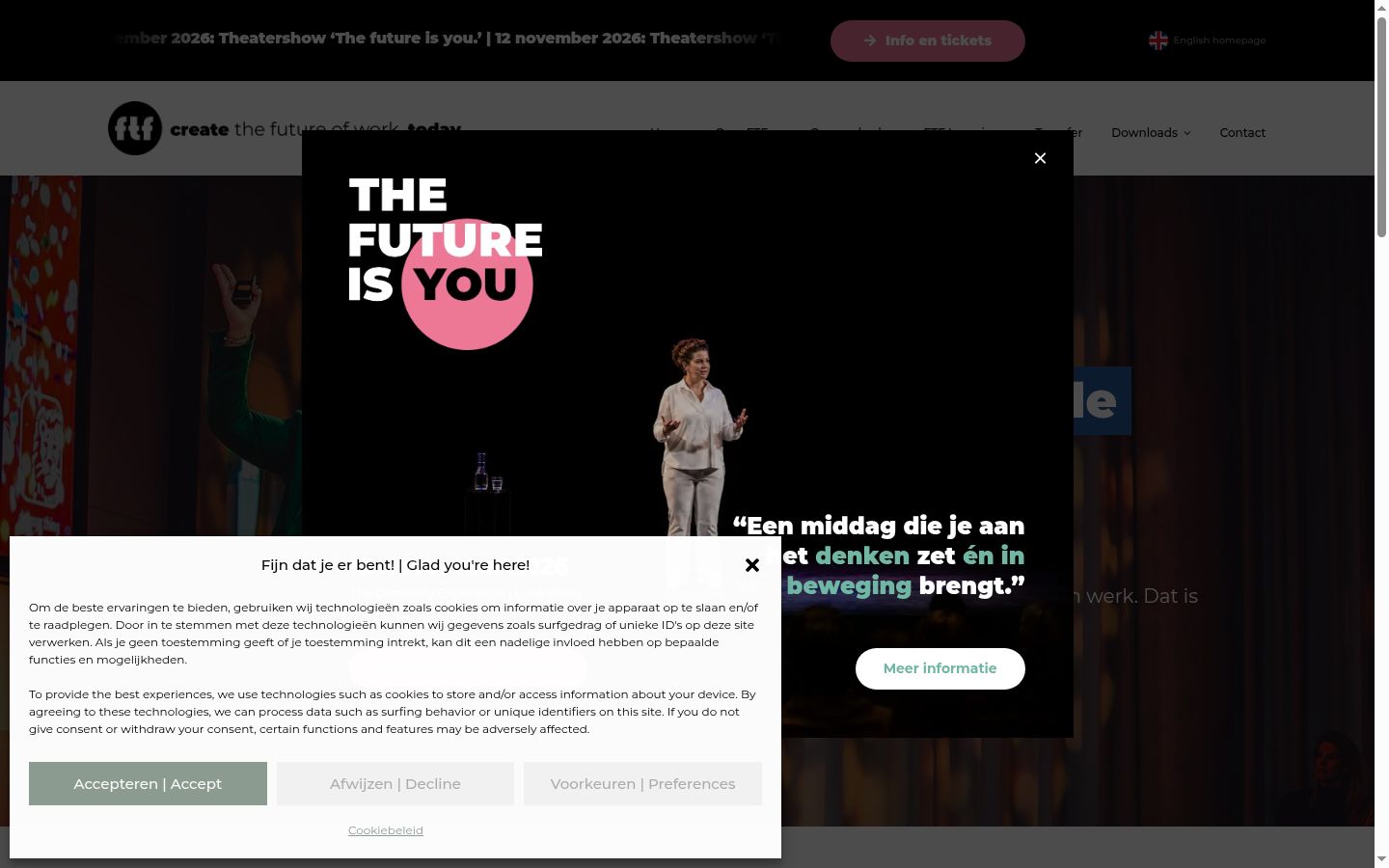 Screenshot of the consent banner shown before any interaction