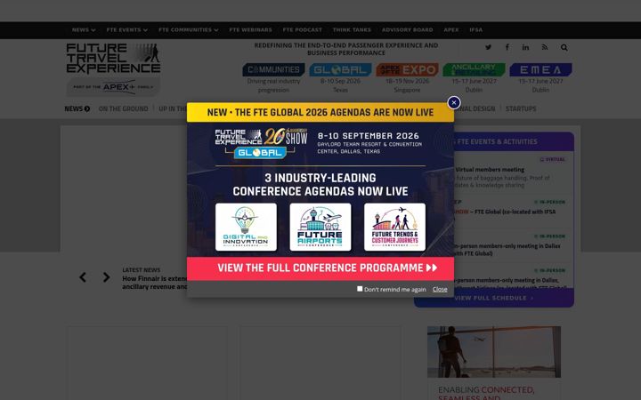 Screenshot of futuretravelexperience.com