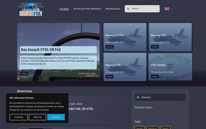 Screenshot of futurevtol.com