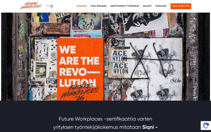 Snimka zaslona za futureworkplaces.fi