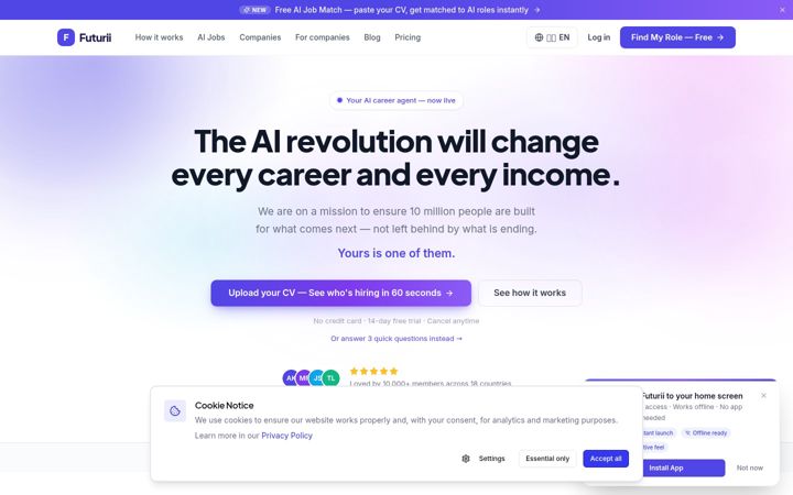 Screenshot of futurii.com